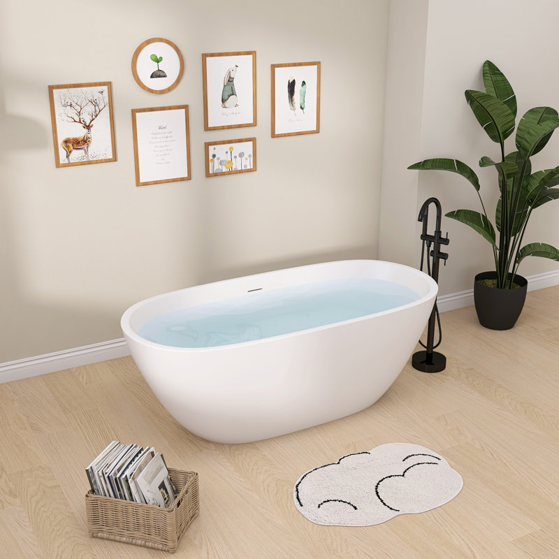Baignoire de trempage autoportante en acrylique 59 po. X 32 po.