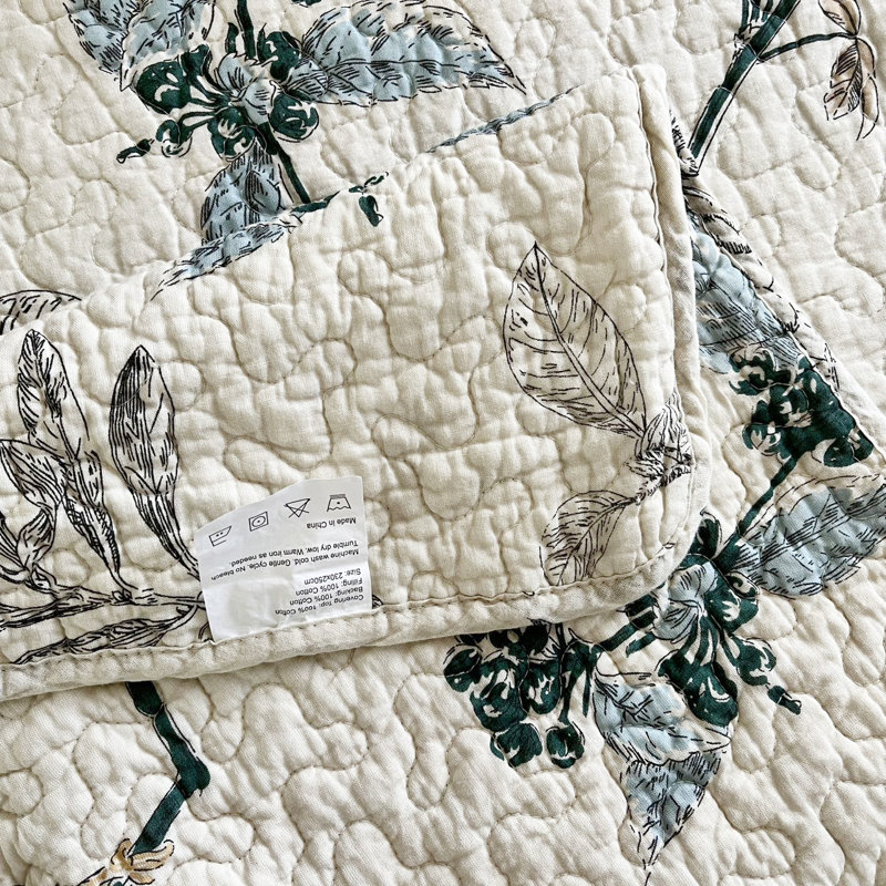 Ensemble de courtepointe 100% satin de coton 3 pièces 