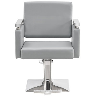 28" Wide Swivel Salon Chair, Hydraulic Pump Barber Chair, Faux Leather