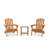 3-piece Solid Wood Adirondack Seating Group With Side Table
