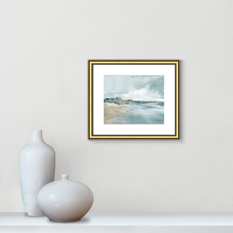 Imprimé Sandpoint par Carol Robinson, Reproduction encadrée avec passe-partout, Or classique