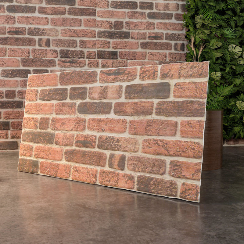 3D Brick Effect Wall Panels - Lightweight Styrofoam - Set of 9 Large Panels (20"x40") Covers 48 sq ft - Apply with Wall Adhesive - DIY Home Wall Cladding