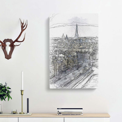 View of the Eiffel Tower in Paris France - Wrapped Canvas