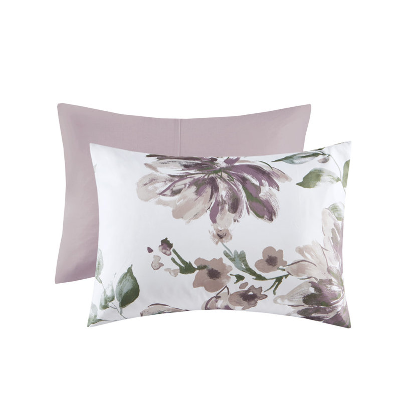Queen Gray Floral Microfiber Bed in a Bag Set