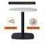 Table de salle à manger ronde en panneau de fibres à densité moyenne avec base carrée en acier inoxydable pour 2 à 3 personnes, table de salle à manger pour la cuisine-114287049-114287050