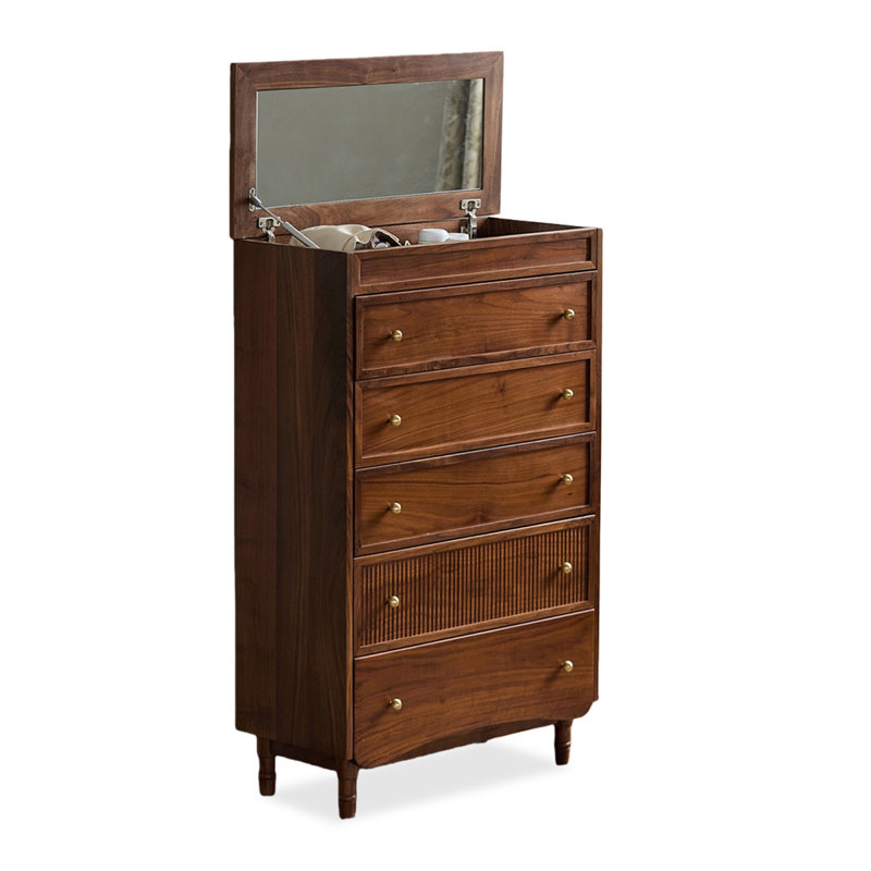 Armoire d'appoint en bois massif de couleur noyer noir