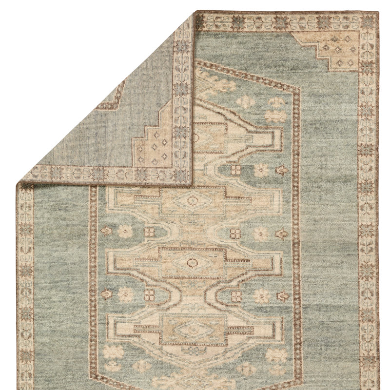 Jaipur Living Elain AZA02 Handknotted Oriental Blue Area Rug (9'x12'), Rectangle 9' x 12'