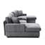126" Grey U Shaped Cloud Couch With Console And Cup Holders, Memory Foam Pocket Springs, Cushion Back For Large Apartments Sectional , Grey, Double Chaise Built - In Storage, Square Arms, Corduroy-1548565807