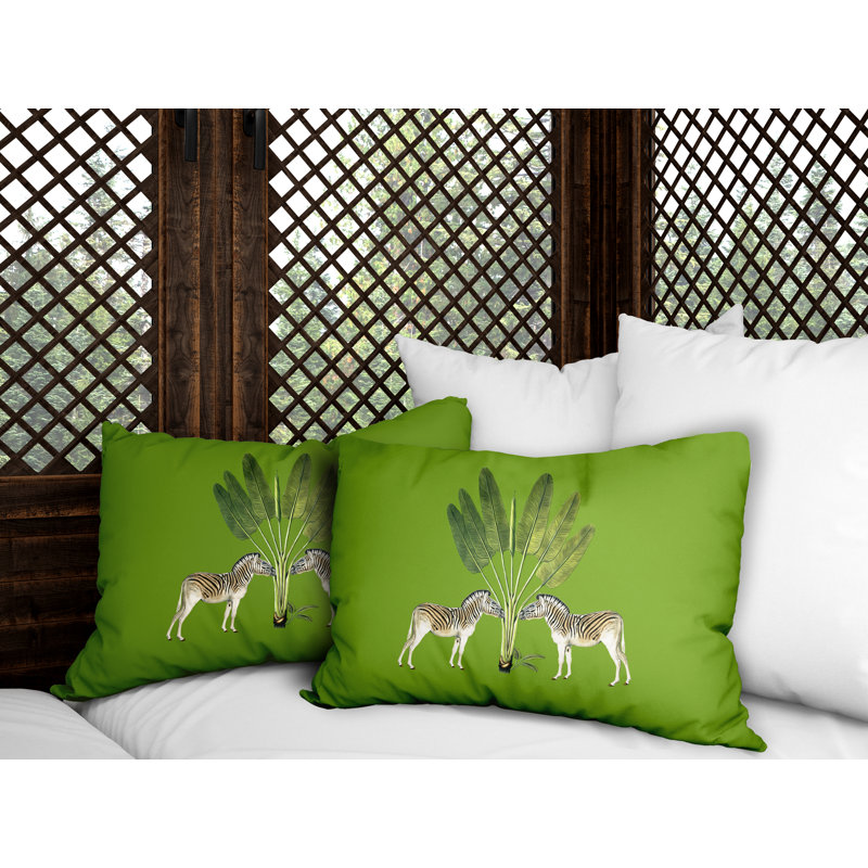 No Decorative Addition Outdoor Reversible Throw Pillow, Chartreuse, 20W" x 14H"