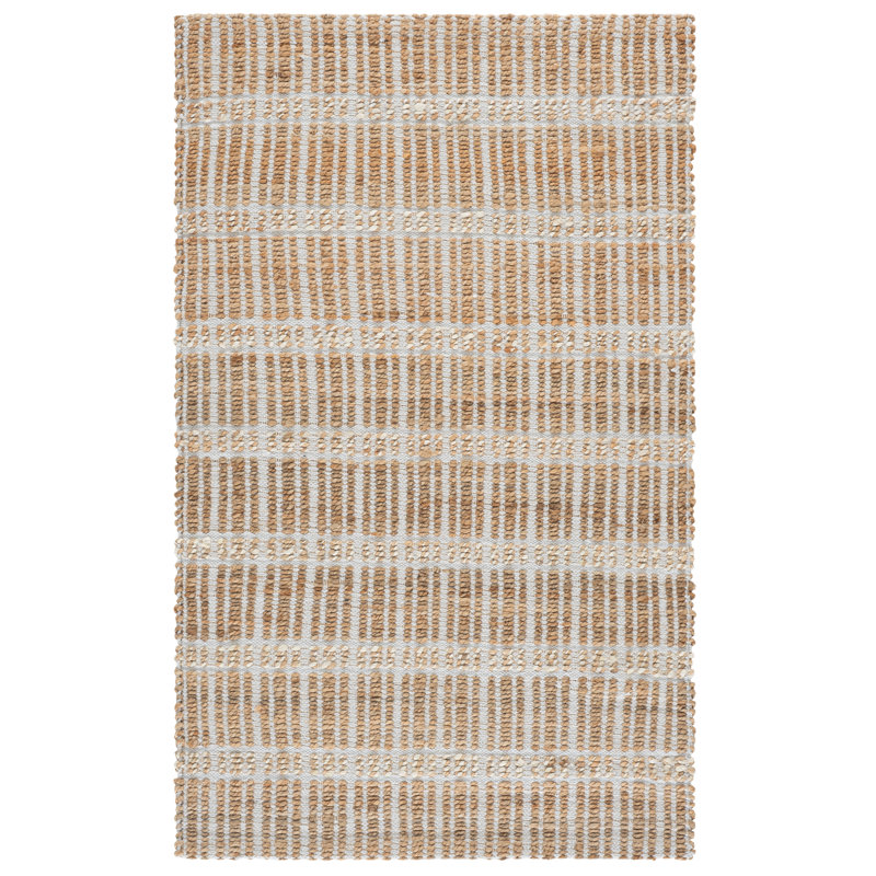 Sonnier Striped Flatweave Ivory/Natural Area Rug, Rectangle 3' x 5'