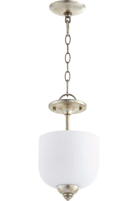 Luminaire suspendu 3 lumières simple urn Falbo, Feuille argentée vieillie