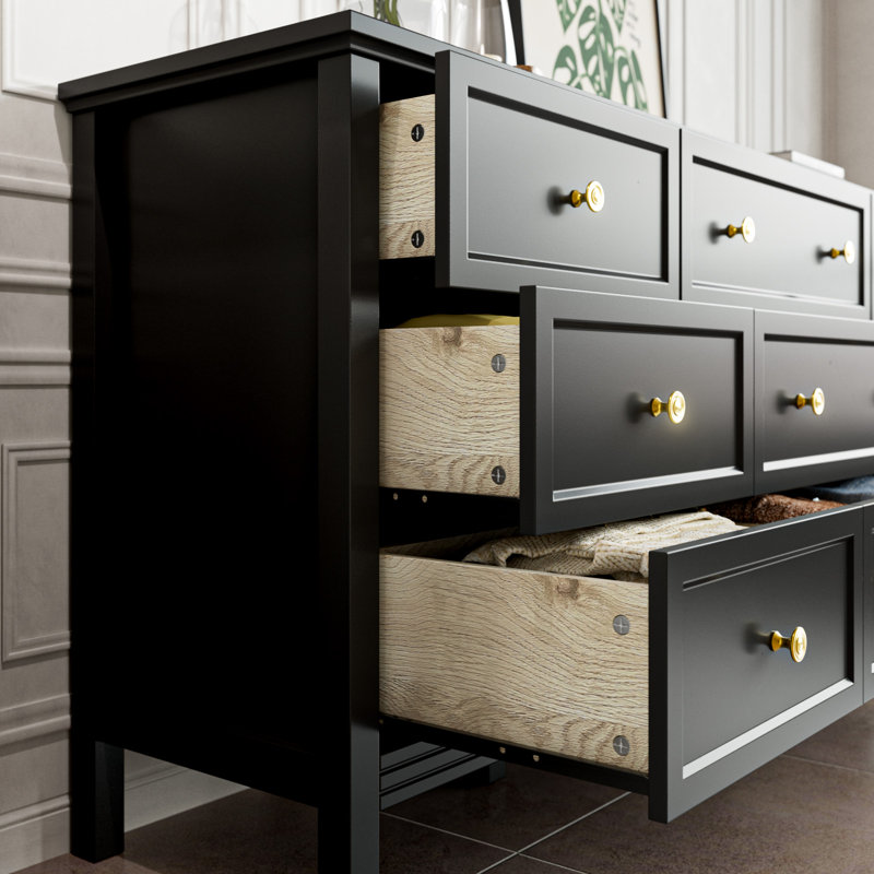 Commode 9 tiroirs Winston Porter, Noir