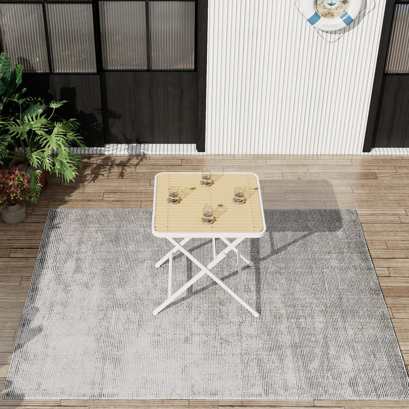  Table carrée pliante Summer Modern 28 po en polypropylène blanc / kaki