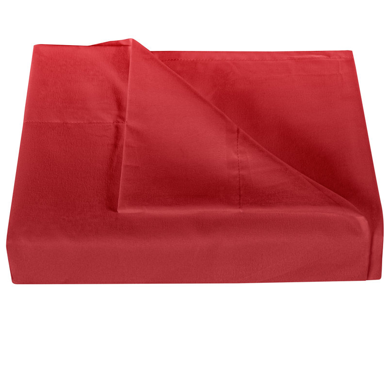 Drap plat en microfibre , Vin rouge, Drap plat de taille double