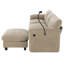 Canapé modulaire de 108 po en forme de L avec coussin de siège extra large de 31,5 po, chargeur USB et de type C, support pour téléphone et 2 poches de rangement latérales, repose-pieds à mouvement libre, chenille rayée-1419619258