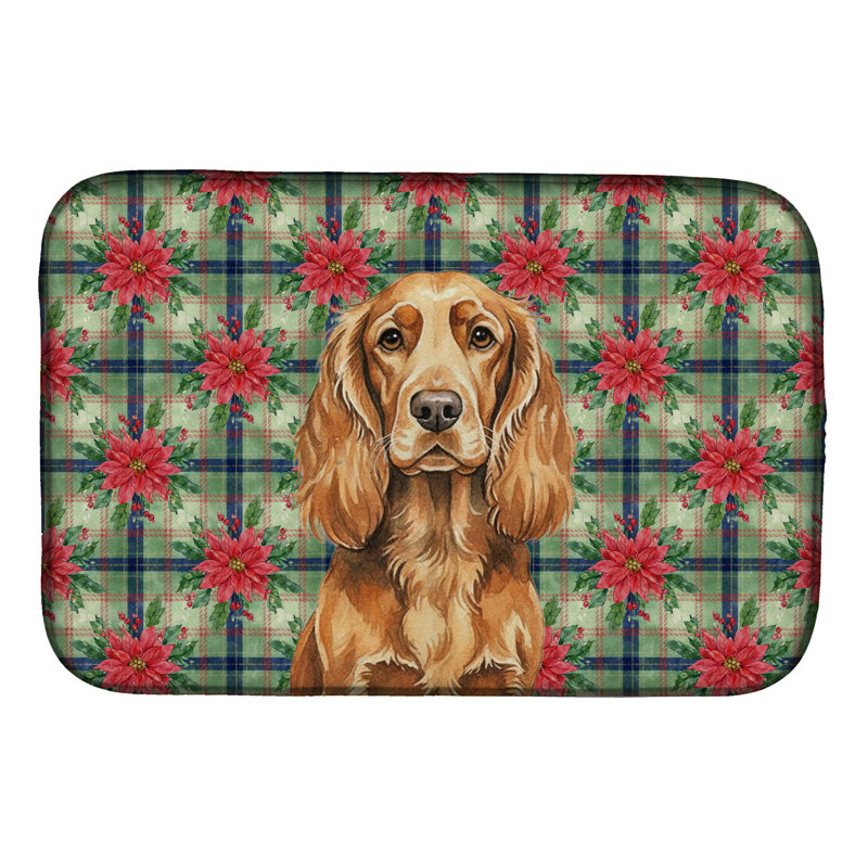 Tapis de vaisselle Sussex Spaniel Christmas PoinsettIas