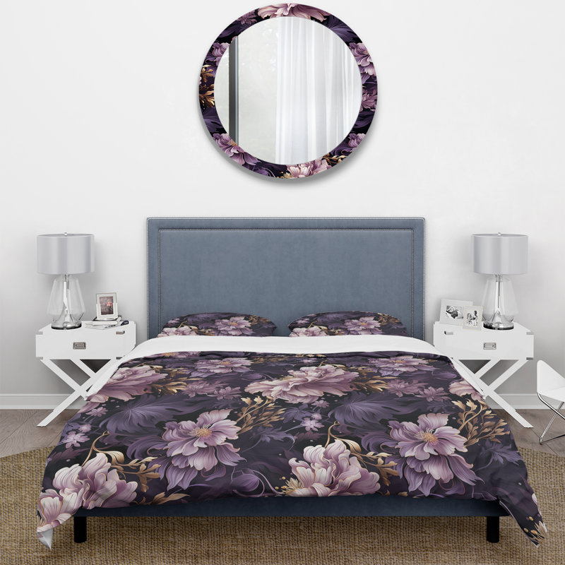 Literie Eerie Elegance Moody, Housse de couette pour grand lit et 2 taies décor