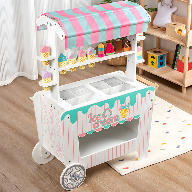 Chariot à glaçons pour enfants avec roues et accessoires riches Kennice