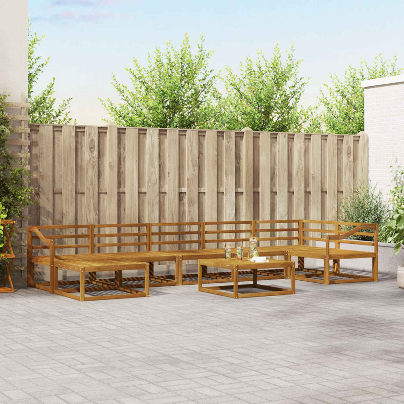  Outdoor Sofa Set 8 Pcs Natural Solid Acacia Wood