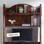 Bureau rectangulaire en bois massif brun noisette-925116007