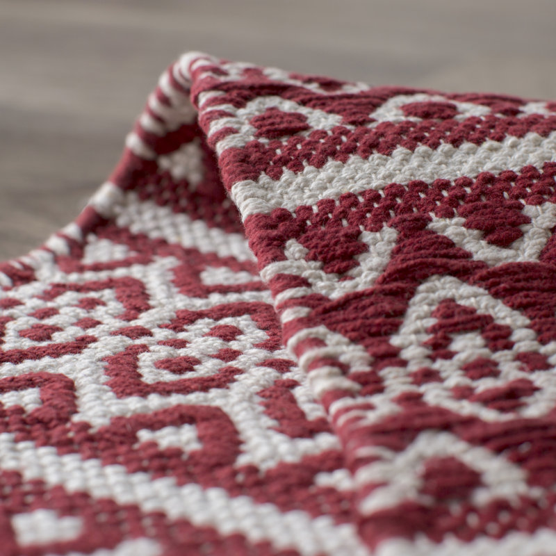 Bester Hand Woven Cotton Southwestern Rug, Rectangle 4' x 6'