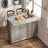 41-Inch Drop  Kitchen Island in Grey - Mobile Work Table with 3 Storage Types. 41.2 x 15.7 x 30.7 Inches-1417750069