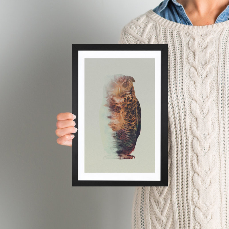 « hibou lie », impression, H 12 po x l 8 po x P 0,75 po, Toile