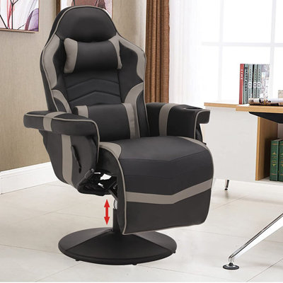 Fauteuil de jeu de course et de course inclinable et réglable en cuir synthétique Red Barrel Studio® Caol