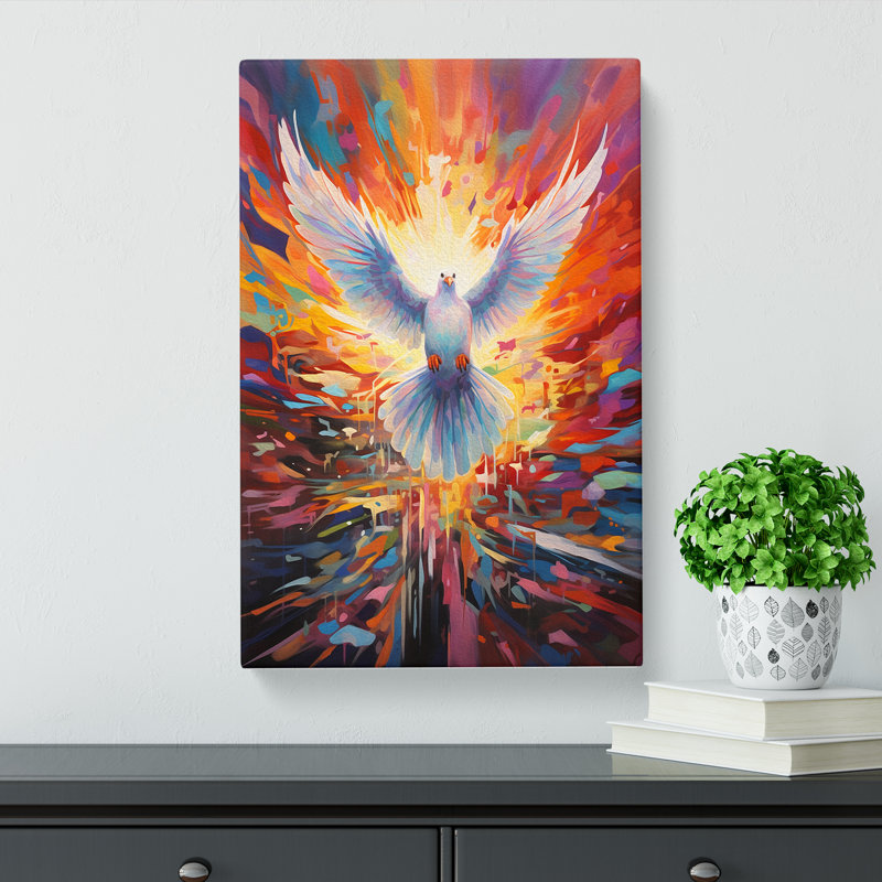 Dove Bird Colour Field No.2 - Wrapped Canvas, 60cm H x 40cm W x 3cm D