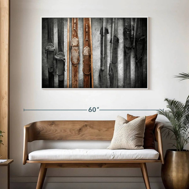Collection de ski, 46 po x 31 po, Cadre flottant blanc