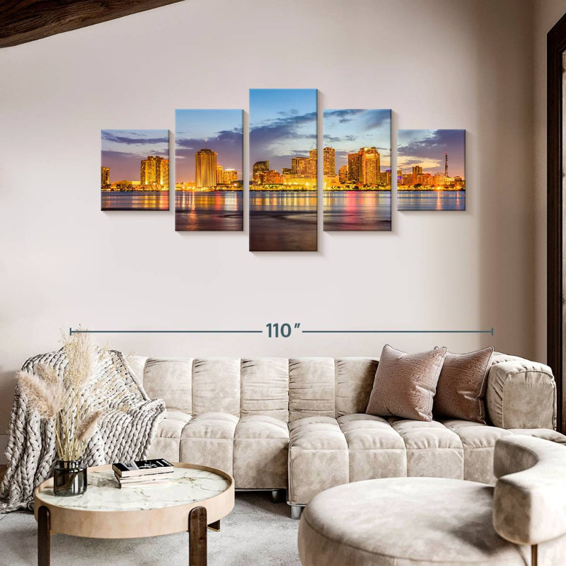 New Orleans Waterfront, H 42 po x l 92 po