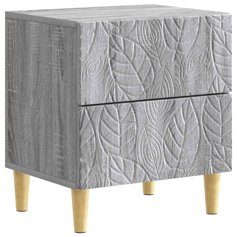 43cm W Composite Bedside Table, Grey Sonoma