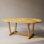 Oval Teak Solid Wood Extendable Outdoor Dining Table Umbrella Hole , 74.5 " W 51 " D