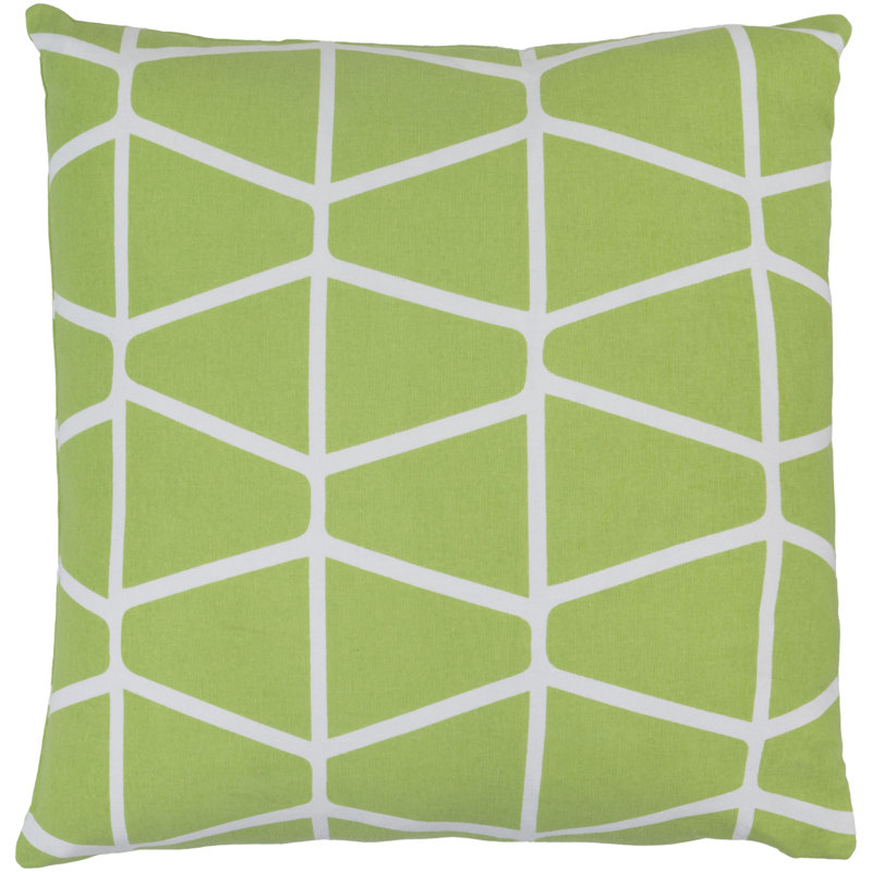 Ochoa Geometric Cotton Throw Pillow, 22" x 22, Light Gray/Ivory, Down/Feather