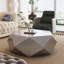 Table basse hexagonale moderne en acier inoxydable, aucun assemblage requis, conception géométrique pour le salon-1081267741
