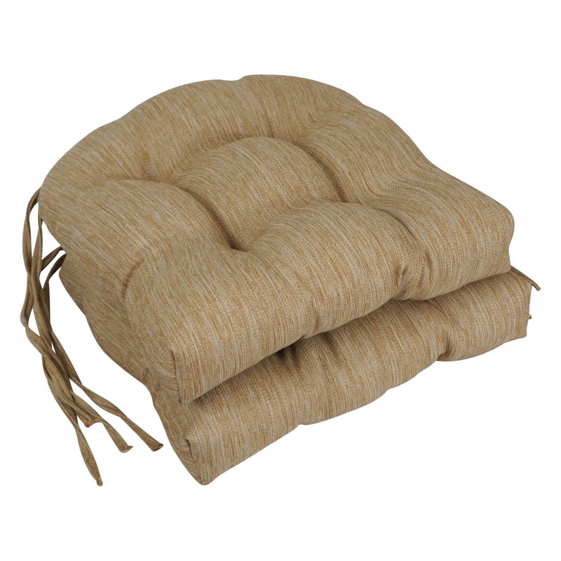 Outdoor 3.5'' Dining Chair Seat Cushion, Kissell Wheat