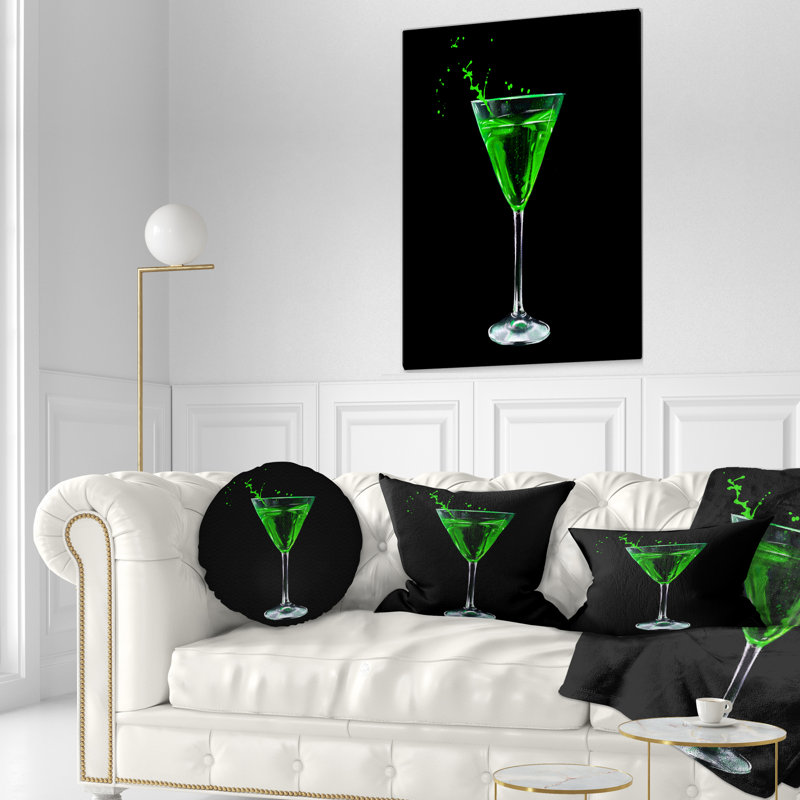 Coussin Absinthe sur fond noir - autres imprimés