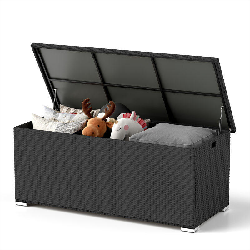 YOUDENOVA NBDB002 155cm W 650L Polyethylene Plastic Storage Bench, Black