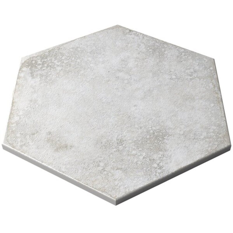 Kalay 9" Hexagon Polished Porcelain Tile, White