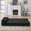 Ebern Designs Transformable Sectional Sofa Supportive Foam Fold-Out Bed, Compact Chenille Lounger for Small Spaces & Home Offices, black-2040411403