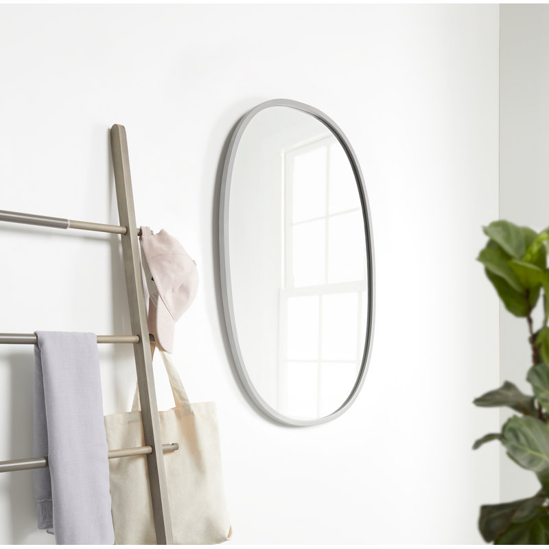 Hub Rubber Mirror, Gray, 24" x 18"