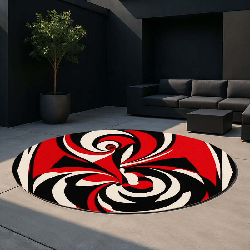 Ember Pulse Indoor And Outdoor Area Rug, Round 5'