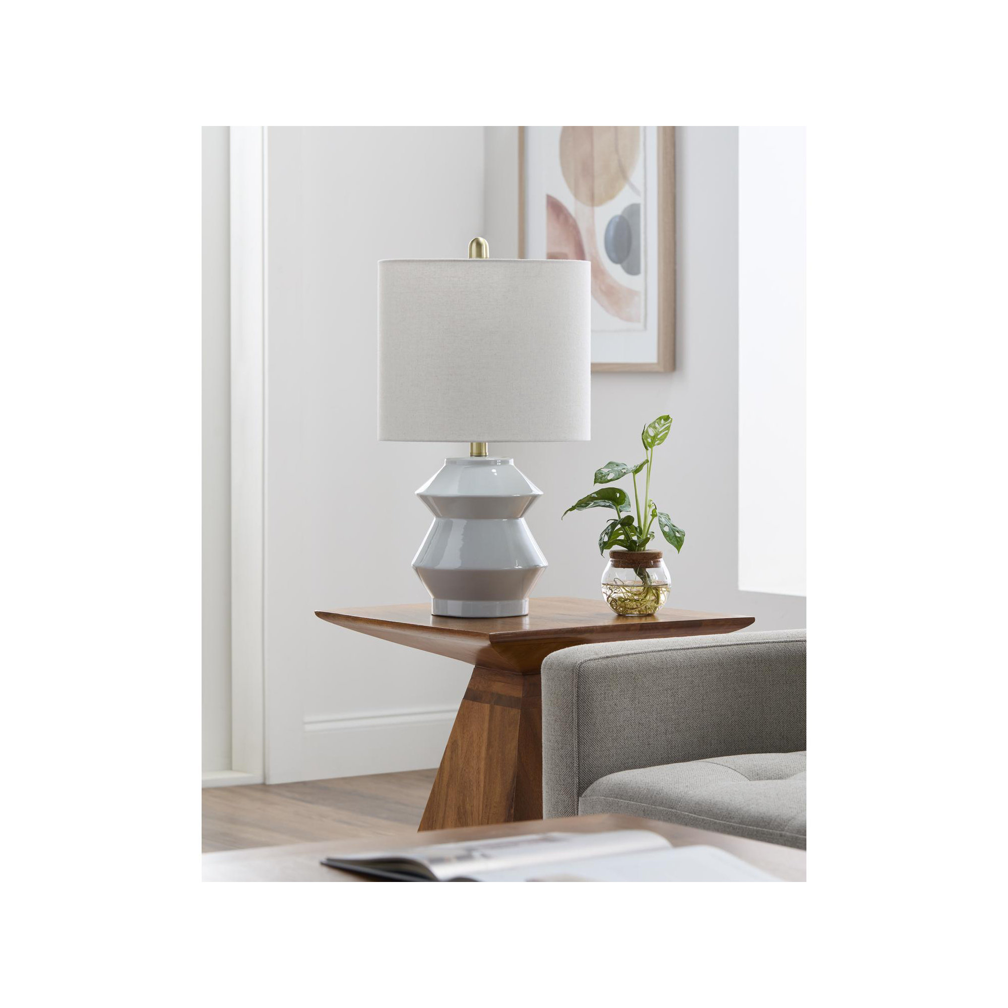Boyes Ceramic Table Lamp, Pale Blue