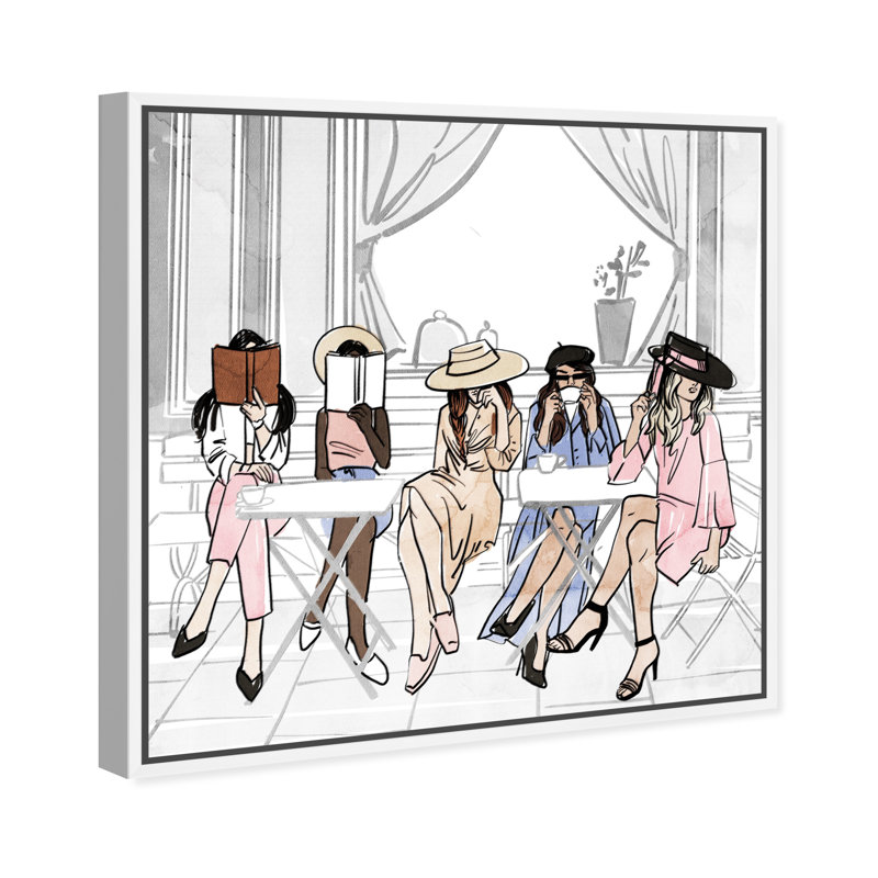 «Pretty Girl Book Club», reproduction d'impression sur toile, H 40 po x l 40 po x P 2 po, Toile blanche encadrée