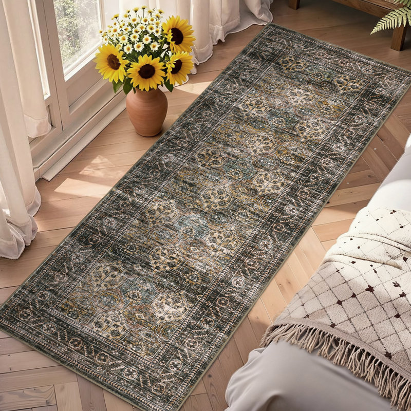 Area Rugs Non-Slip RugsMark Resistant Washable Area Rug Floor Rugs for Living RoomBedroomDining Room, Runner 2' x 6', Beige