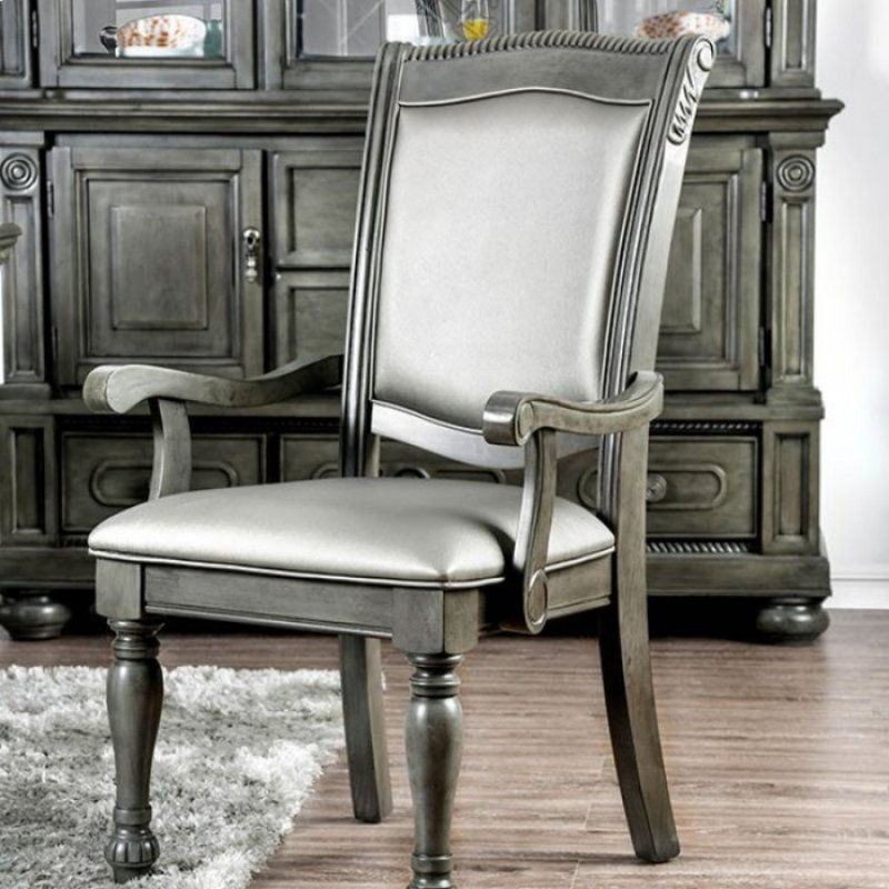 Montcalm 19'' H Faux Leather Upholstered Armchair, Gray
