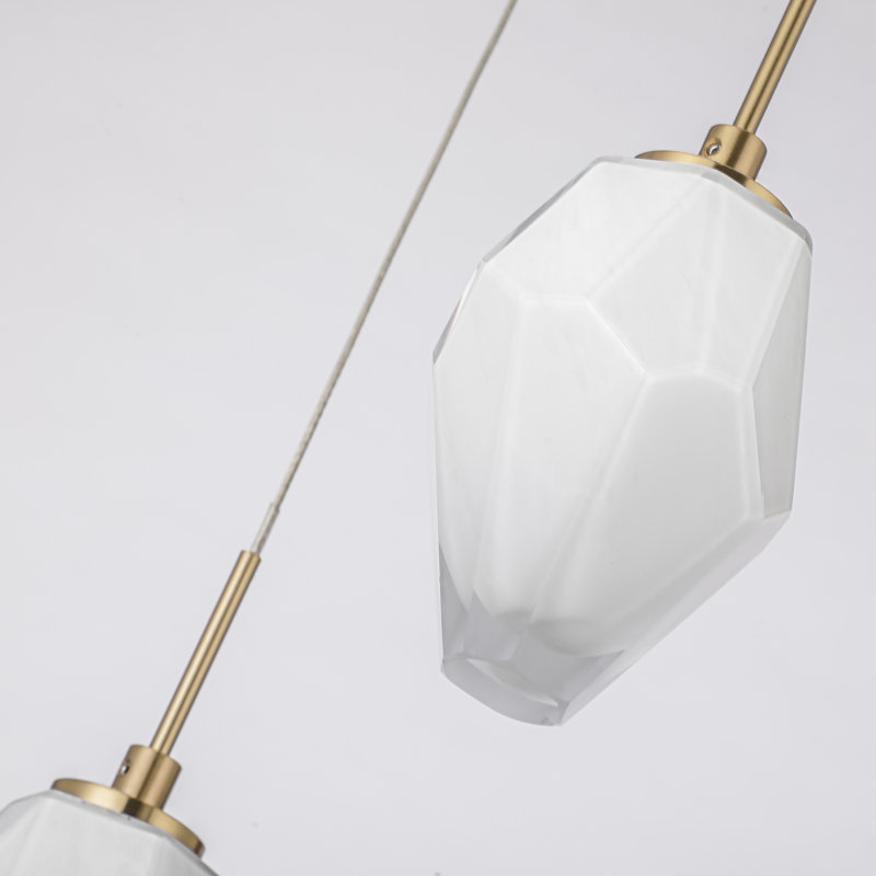 Luminaire suspendu long à 5 lumières avec lustre en grappe pour escalier