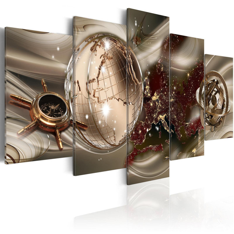 " Golden Compass " 5 - Pieces, 40" H x 80" W x 0.7" D