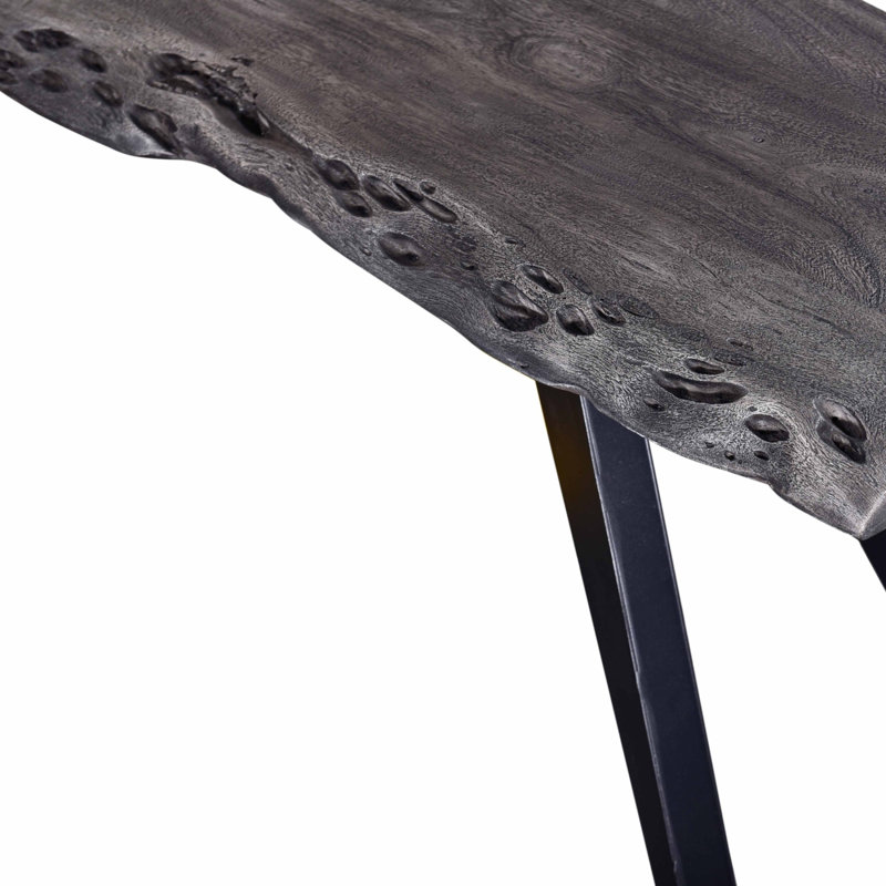 Banc de salle à manger moderne de 60 pouces, table en bois d'acacia, pieds en fer