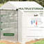 Walk-In Greenhouse 8 pi x 6 pi x 7 pi, avec protection, porte grillagée et fenêtres, 18 tablettes pour la culture d'herbes, protection blanche et herbes en croissance, fleurs, légumes,
